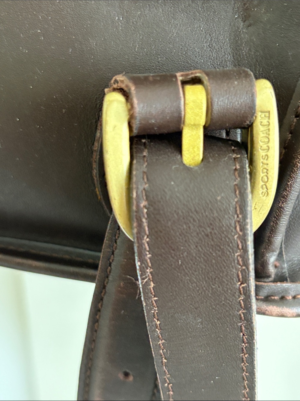 Vintage Sports Coach Sportcoach chocolate Brown leather backpack - Picture 6 of 9